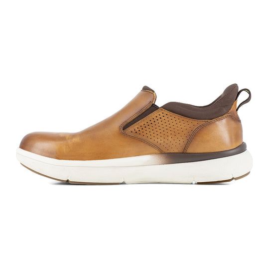 Florsheim Men's Fleet Work Composite Toe Static Dissipative Elastic Work Slip-On - Cognac - FS2784 - Inside Profile - Overlook Boots