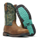 Georgia Women's Carbo-Tec LT 10" Steel Toe Waterproof Square Toe Western Work Boot - Brown/Green - GB00386 - Overlook Boots