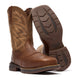 Georgia Men's Aero LT 11" Carbon Toe Waterproof Square Toe Western Work Boot - Brown/Tan - GB00753 - Overlook Boots