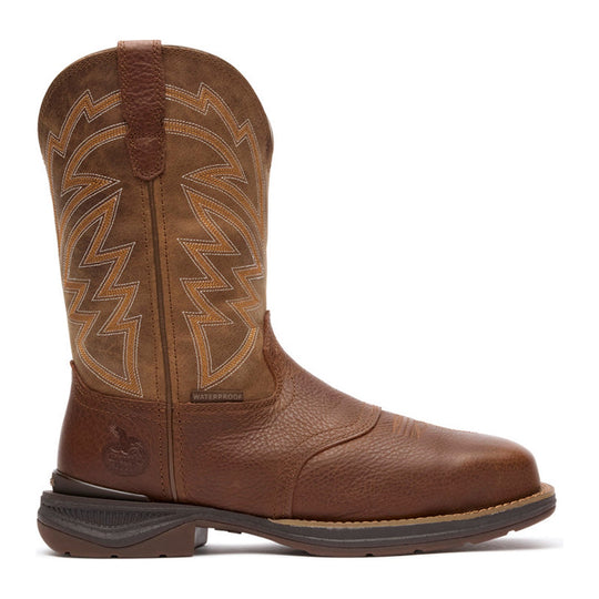 Georgia Men's Aero LT 11" Carbon Toe Waterproof Square Toe Western Work Boot - Brown/Tan - GB00753 - Overlook Boots