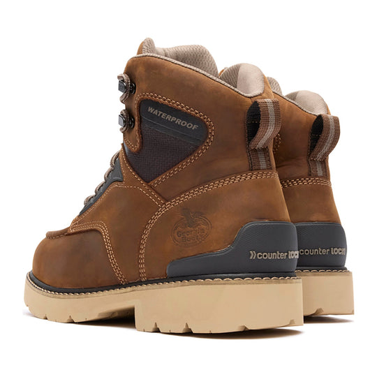 Georgia Men's Carbon Flex 6" Carbon Toe Waterproof Moc Toe Work Boot - Brown - GB00755 - Overlook Boots