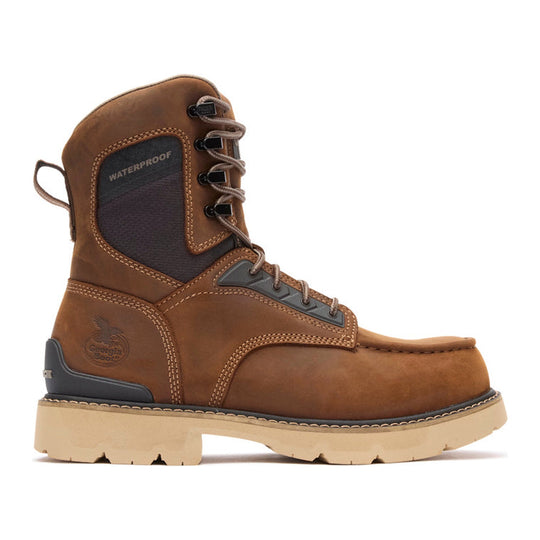 Georgia Men's Carbon Flex 8" Carbon Toe Waterproof Moc Toe Work Boot - Brown - GB00756 - Overlook Boots