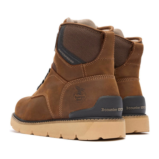 Georgia Men's Carbon Flex 6" Soft Toe Waterproof BOA Wedge Work Boot - Brown - GB00758 - Overlook Boots