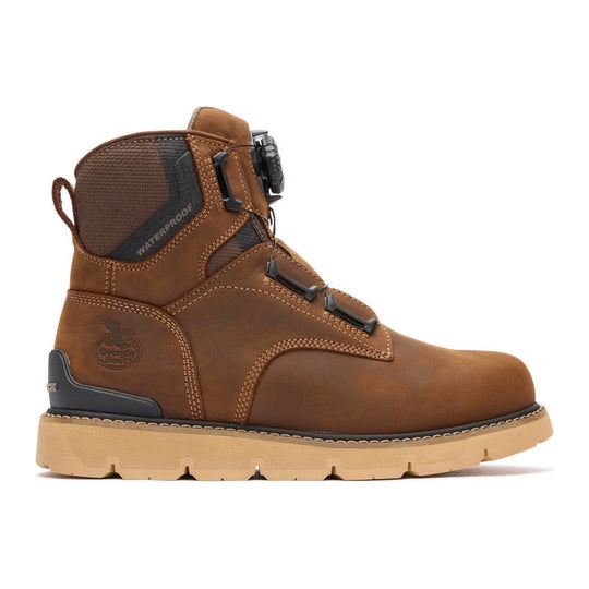 Georgia Men's Carbon Flex 6" Soft Toe Waterproof BOA Wedge Work Boot - Brown - GB00758 - Overlook Boots