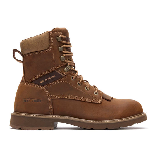 Georgia Men's Core 37 Farm & Ranch 8" Soft Toe Waterproof Lace-Up Work Boot - Brown - GB00761 - Overlook Boots