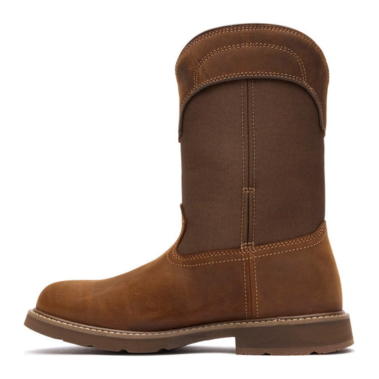 Georgia Men's Core 37 Farm & Ranch 11" Soft Toe Waterproof Pull-On Work Boot - Brown - GB00762 - Overlook Boots