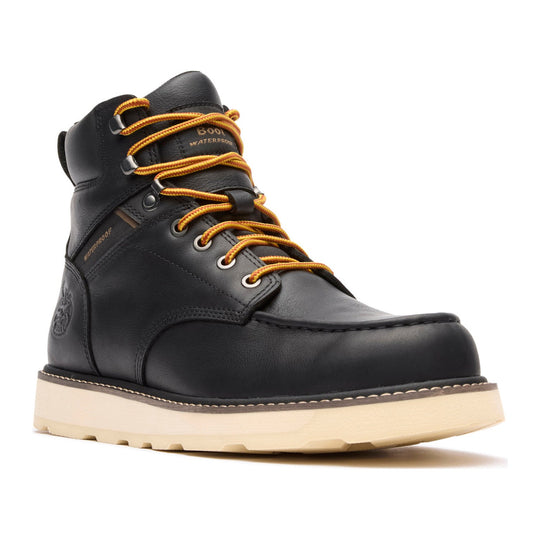 Georgia Men's Core 37 6" Soft Toe Waterproof Moc Toe Wedge Work Boot - Black - GB00765 7 / Medium / Black - Overlook Boots
