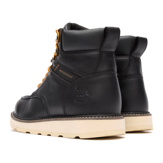 Georgia Men's Core 37 6" Steel Toe Waterproof Moc Toe Wedge Work Boot - Black - GB00766 - Overlook Boots