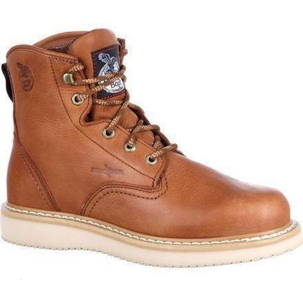 Georgia Men's 6" Wedge Work Boot - Brown - G6152 7.5 / Medium / Tobacco - Overlook Boots