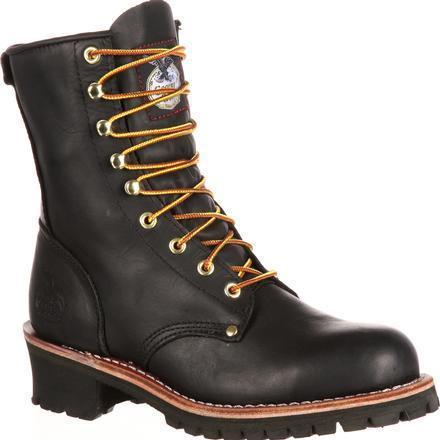 Georgia Men's 8" Logger Work Boot - Black - G8120 7.5 / Medium / Black - Overlook Boots