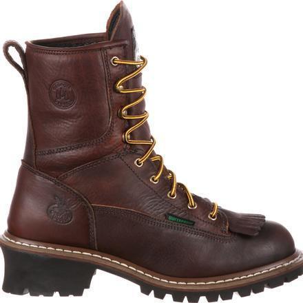 Georgia Men's 8" Waterproof Logger Work Boot - Brown - G7113  - Overlook Boots