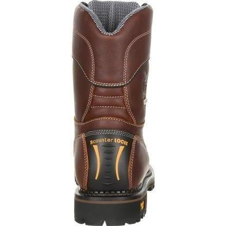 Georgia Men's Amped Lightweight 9" Logger Low Heel Waterproof Work Boot - Brown - GB00237 - Overlook Boots