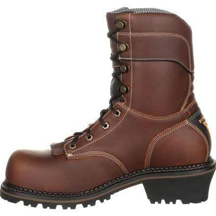 Georgia Men's Amped Lightweight Logger Composite Toe Waterproof Work Boot - Brown - GB00236 - Overlook Boots