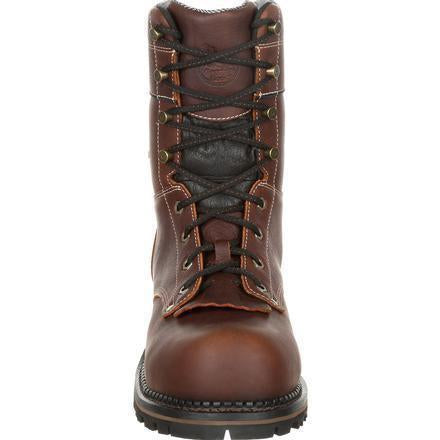 Georgia Men's Amped Lightweight Logger Composite Toe Waterproof Work Boot - Brown - GB00236 - Overlook Boots