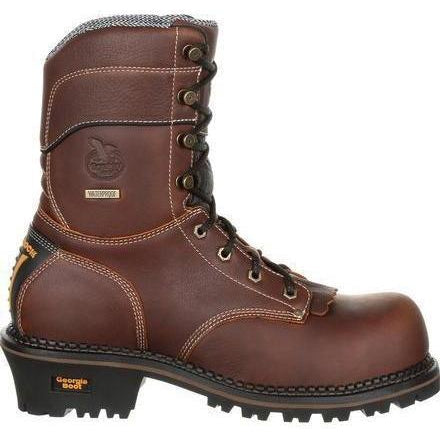 Georgia Men's Amped Lightweight Logger Composite Toe Waterproof Work Boot - Brown - GB00236 - Overlook Boots