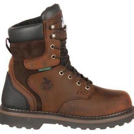 Georgia Men's Brookville 8" Steel Toe Waterproof Work Boot - Brown - G9334 - Overlook Boots