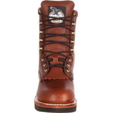 Georgia Men's Farm and Ranch 8" Lacer Work Boot - Brown - G7014  - Overlook Boots