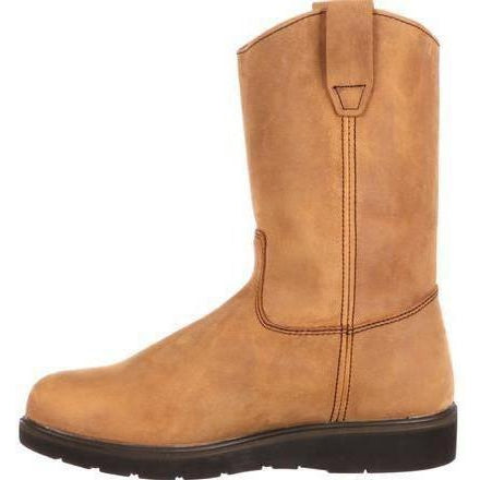 Georgia Men's Farm and Ranch Wellington Wedge Work Boot - Brown - G4432  - Overlook Boots