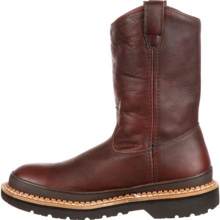 Georgia Men's Giant Steel Toe Pul-On Work Boots - Brown - G4374  - Overlook Boots