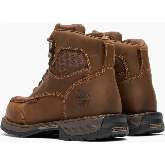 Georgia Men's Athens 360 6" Comp Toe WP Side Zip Work Boot- Brown- GB00737 - Overlook Boots