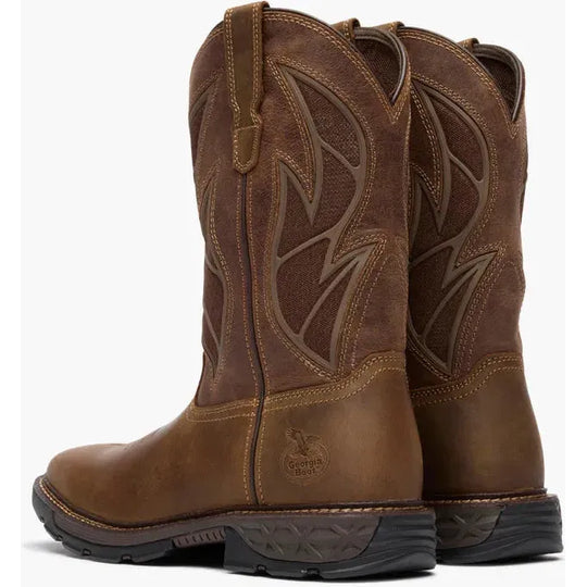 Georgia Men's Carbo-Tec FLX 11" Alloy Toe Pull On Work Boot- Brown- GB00736 - Overlook Boots