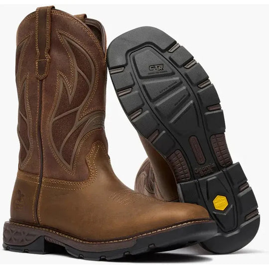 Georgia Men's Carbo-Tec FLX 11" Alloy Toe Pull On Work Boot- Brown- GB00736 - Overlook Boots