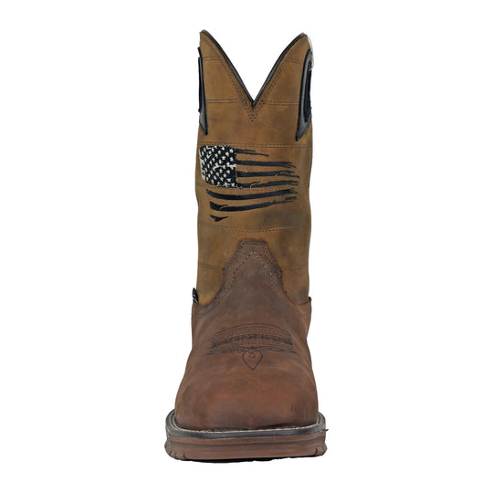 Hoss Men's Fallen Hero Composite Toe Waterproof Pull On Western Work Boot - Brown - 92071 - Overlook Boots