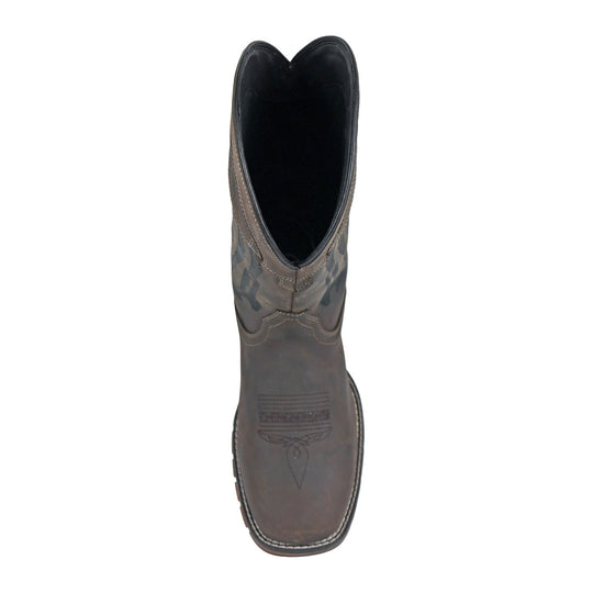Hoss Men's GOD Work Country Composite Toe Waterproof Pull On Western Work Boot - Brown - 92075 - Overlook Boots