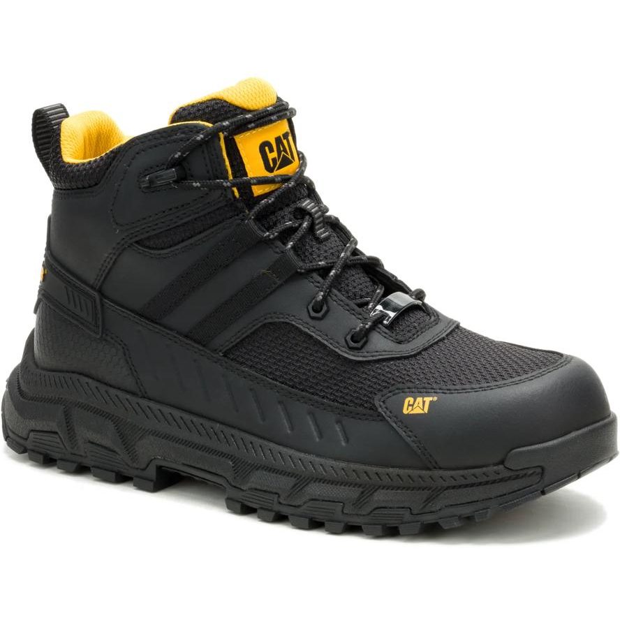 Cat Men's Booster Vent CT Slip Resist Athletic Work Boot- Black- P91845 6 / Medium / Black - Overlook Boots
