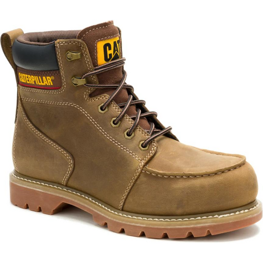 Cat Men's Second Shift Grader Moc Steel Toe Work Boot- Wheat- P91855 6 / Medium / Tan - Overlook Boots