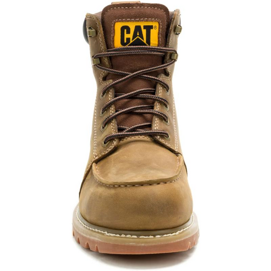 Cat Men's Second Shift Grader Moc Steel Toe Work Boot- Wheat- P91855 - Overlook Boots