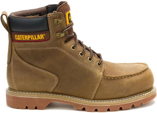 Cat Men's Second Shift Grader Moc Steel Toe Work Boot- Wheat- P91855 - Overlook Boots