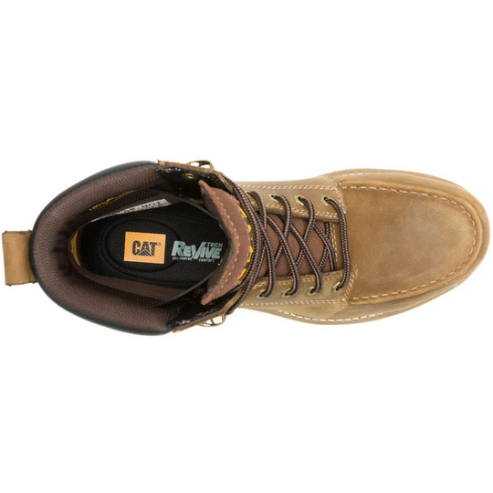 Cat Men's Second Shift Grader Moc Steel Toe Work Boot- Wheat- P91855 - Overlook Boots