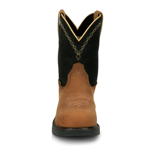 Justin Women's Darby 8" Nano Composite Toe Waterproof Western Work Boot - Cognac - GY9945 - Front View - Overlook Boots