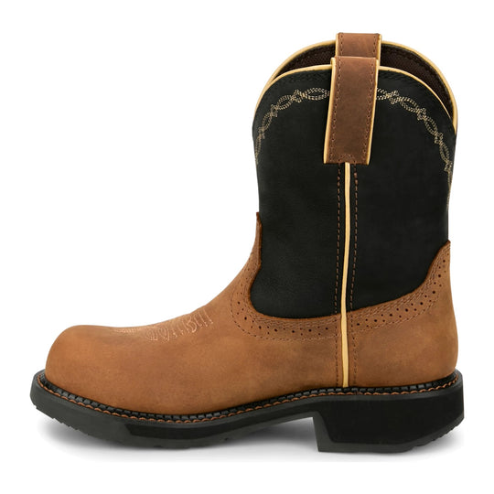 Justin Women's Darby 8" Nano Composite Toe Waterproof Western Work Boot - Cognac - GY9945 - Inside Profile - Overlook Boots