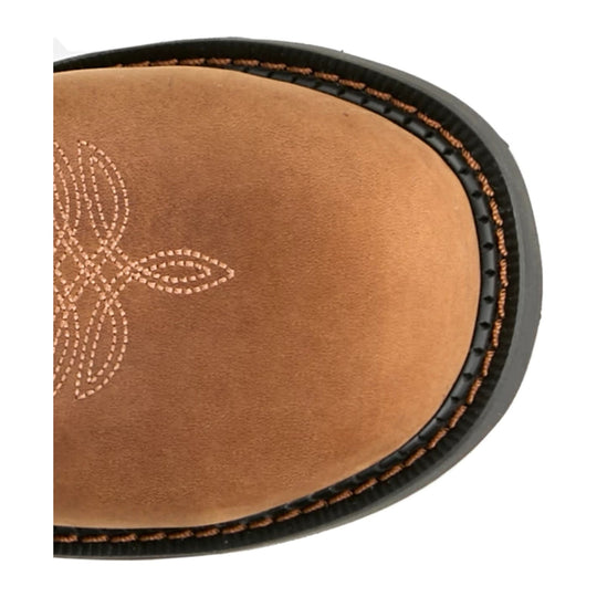 Justin Women's Darby 8" Nano Composite Toe Waterproof Western Work Boot - Cognac - GY9945 - Top View - Overlook Boots