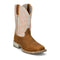 Justin Men's Lytle 11" Steel Toe Waterproof Western Work Boot - Brown/White - MV4595 - Front Angle - Overlook Boots