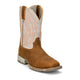Justin Men's Lytle 11" Steel Toe Waterproof Western Work Boot - Brown/White - MV4595 - Front Angle - Overlook Boots