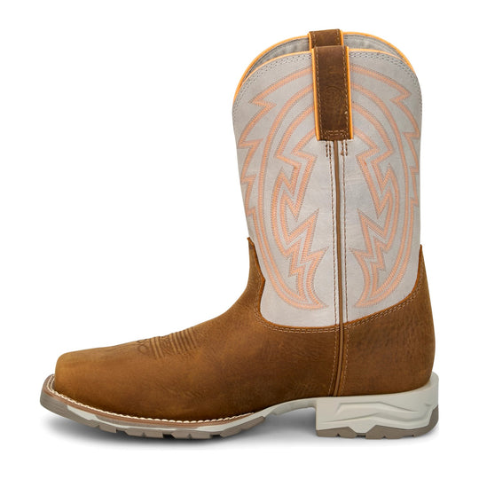 Justin Men's Lytle 11" Steel Toe Waterproof Western Work Boot - Brown/White - MV4595 - Inside Profile - Overlook Boots
