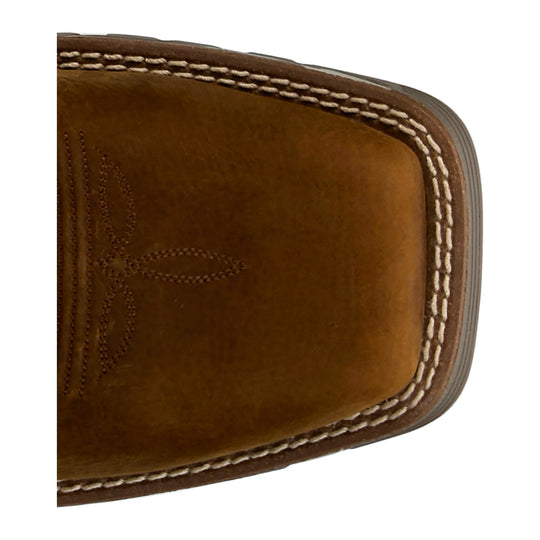 Justin Men's Lytle 11" Steel Toe Waterproof Western Work Boot - Brown/White - MV4595 - Top View - Overlook Boots