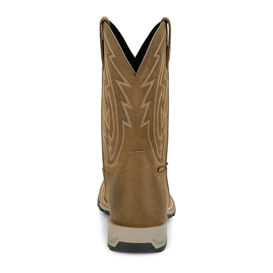 Justin Men's Lytle 11" Steel Toe Waterproof Western Work Boot - Brown - MV4599 - Back View - Overlook Boots