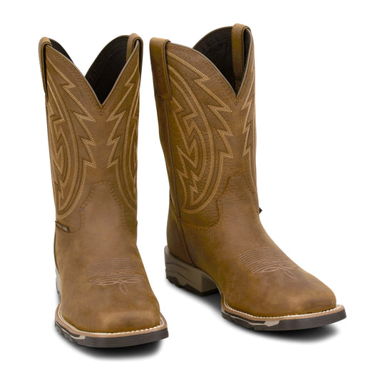 Justin Men's Lytle 11" Steel Toe Waterproof Western Work Boot - Brown - MV4599 - Pair - Overlook Boots