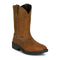 Justin Men's Trencher 11" Soft Toe Waterproof Western Work Boot - Brown - PD4066 - Front Angle - Overlook Boots