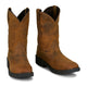 Justin Men's Trencher 11" Soft Toe Waterproof Western Work Boot - Brown - PD4066 - Pair - Overlook Boots