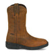 Justin Men's Trencher 11" Soft Toe Waterproof Western Work Boot - Brown - PD4066 - Side Profile - Overlook Boots