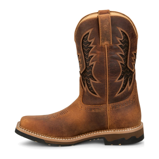 Justin Men's Bolt 11" Soft Toe Waterproof Western Work Boot - Brown - SE4131 - Inside Profile - Overlook Boots