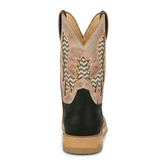 Justin Men's Bolt 11" Composite Toe Waterproof Western Work Boot - Black - SE4135 - Back View - Overlook Boots