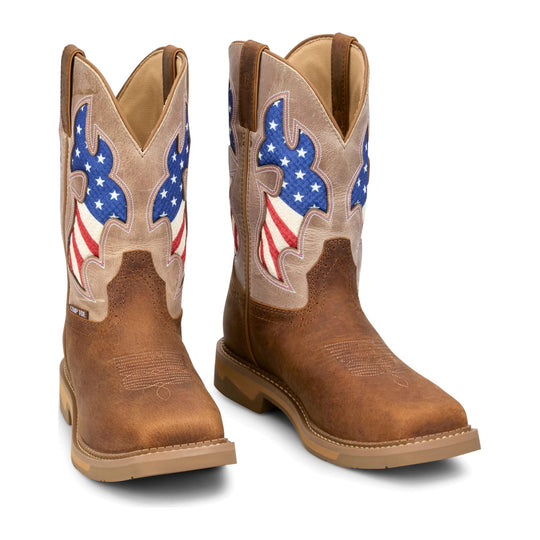 Justin Men's Bolt 11" Composite Toe Waterproof Western Work Boot - Pecan - SE4137 - Pair - Overlook Boots