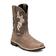 Justin Men's Bolt 11" Composite Toe Waterproof Western Work Boot - Antique Brown - SE4139 - Front Angle - Overlook Boots
