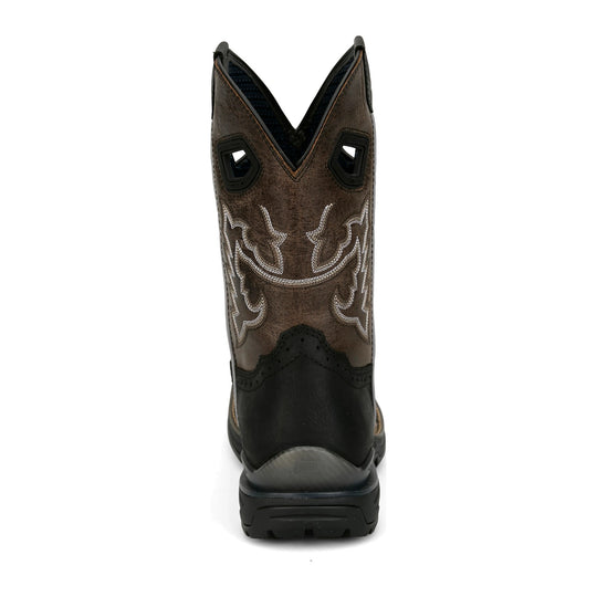 Justin Men's Chase 11" Nano Composite Toe Waterproof Western Work Boot - Black - WR4141 - Back View - Overlook Boots
